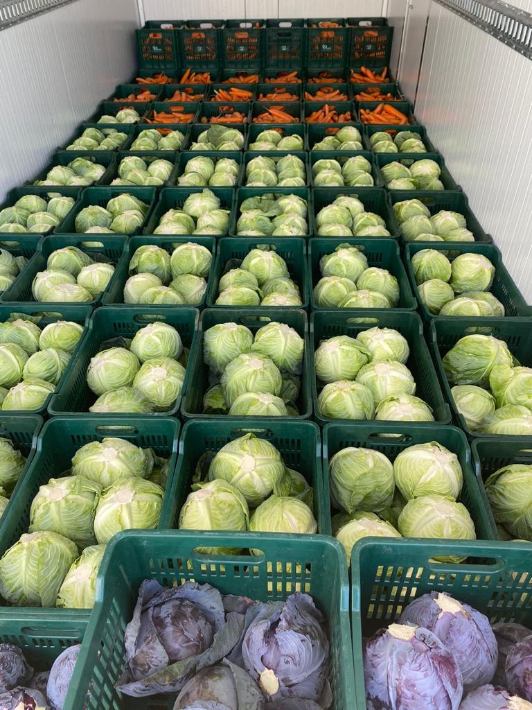 Fresh Crop packhouse with crates of freshly washed produce